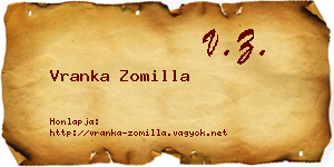 Vranka Zomilla névjegykártya